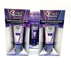 3-Pack Crest 3D White Brilliance Deep Stain Remover Toothpaste 3.1oz Ultra White